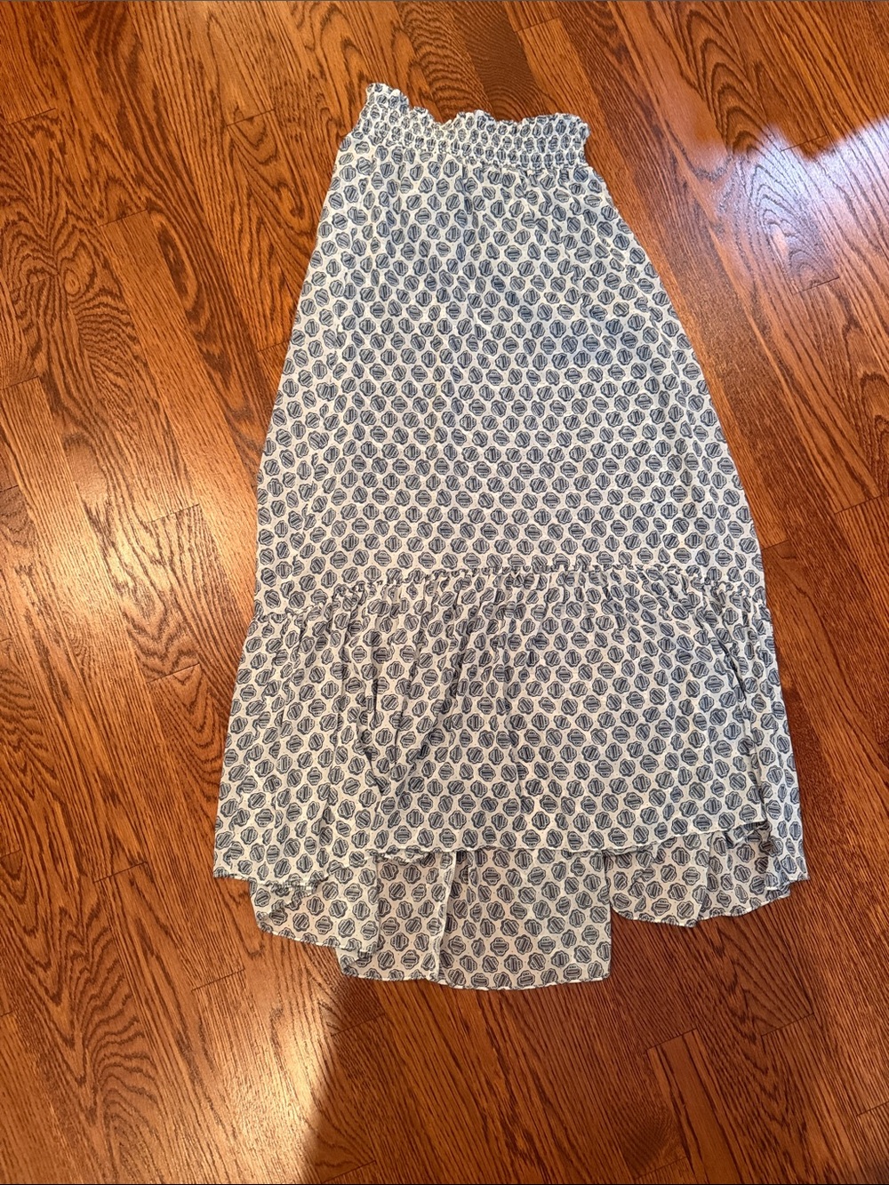 Maje Blue and White Printed Maxi Skirt